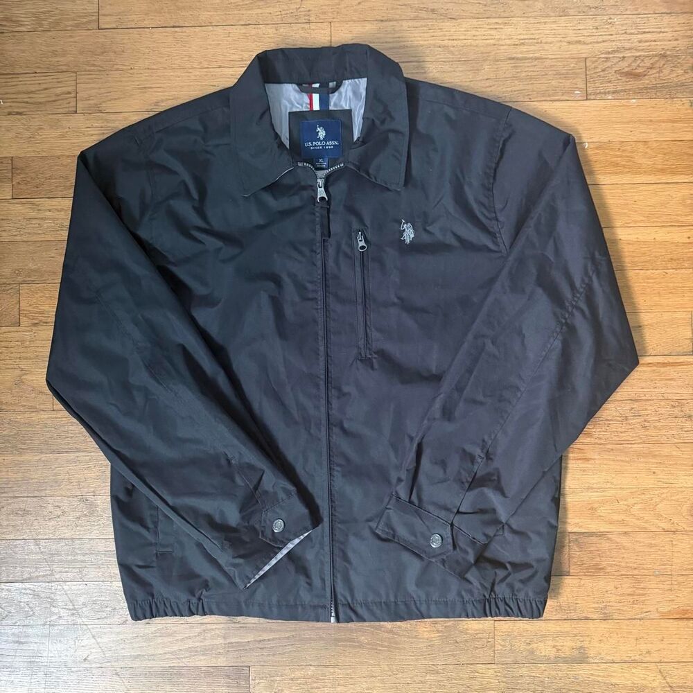 Us-polo-assn Men's Black Golf Jacket